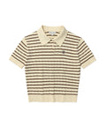 韓國 Wacky Willy Women's Cable Collar Short Sleeve Knit【WW202】