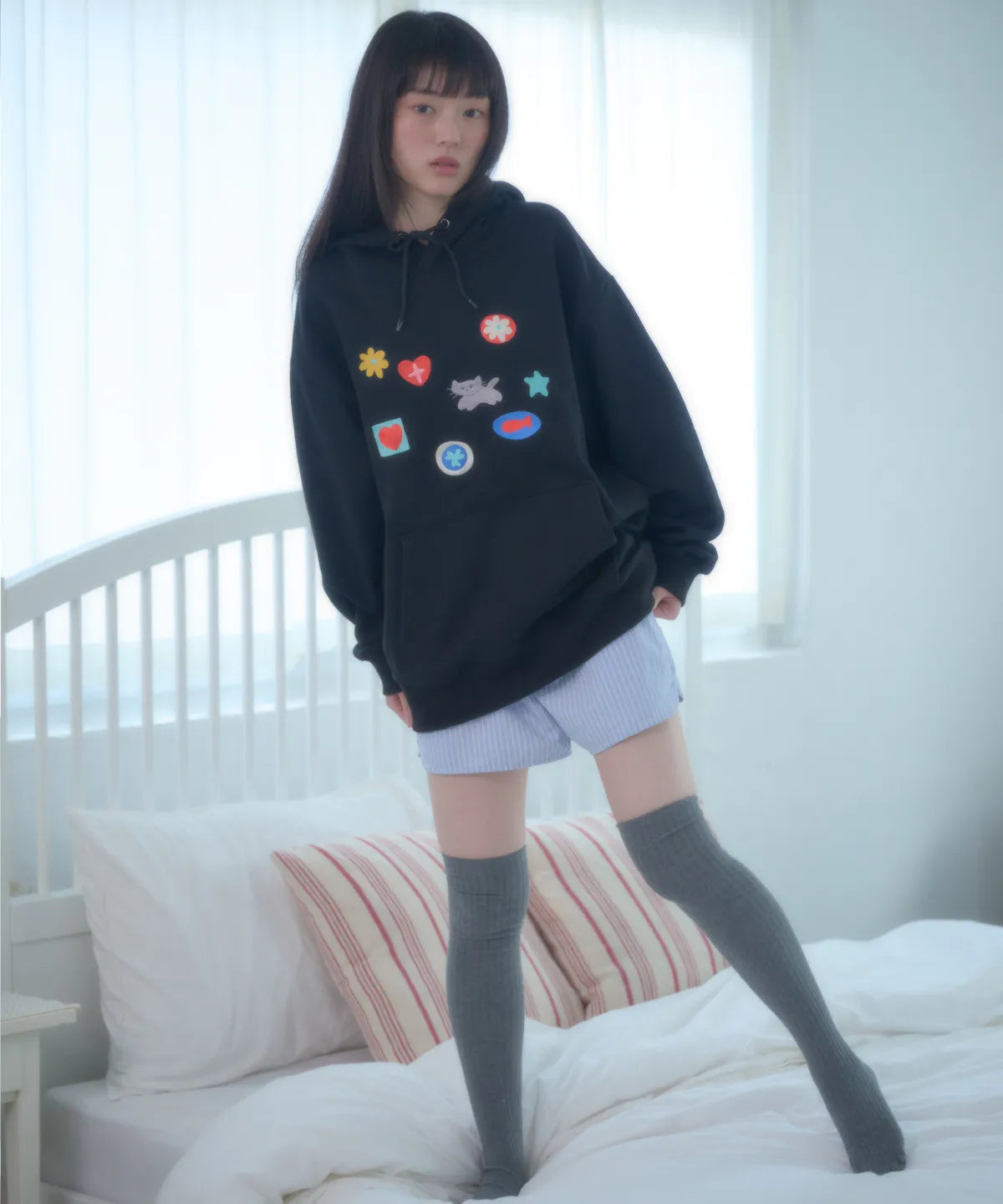 韓國 Ambler Symbol Embroidered Hoodie【AR170】