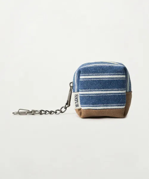 韓國 Satur Striped Mini Pouch Keyring【SR387】