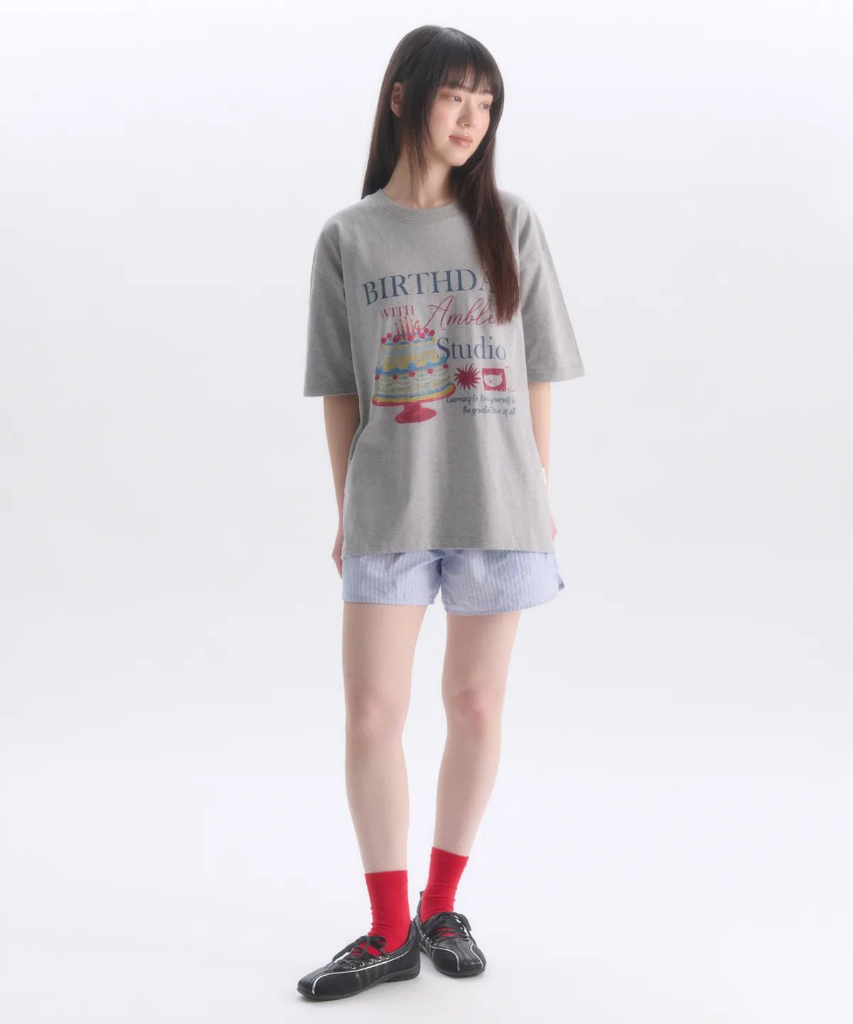 韓國 Ambler Happy birthday graphic short sleeve T-shirt【AR179】