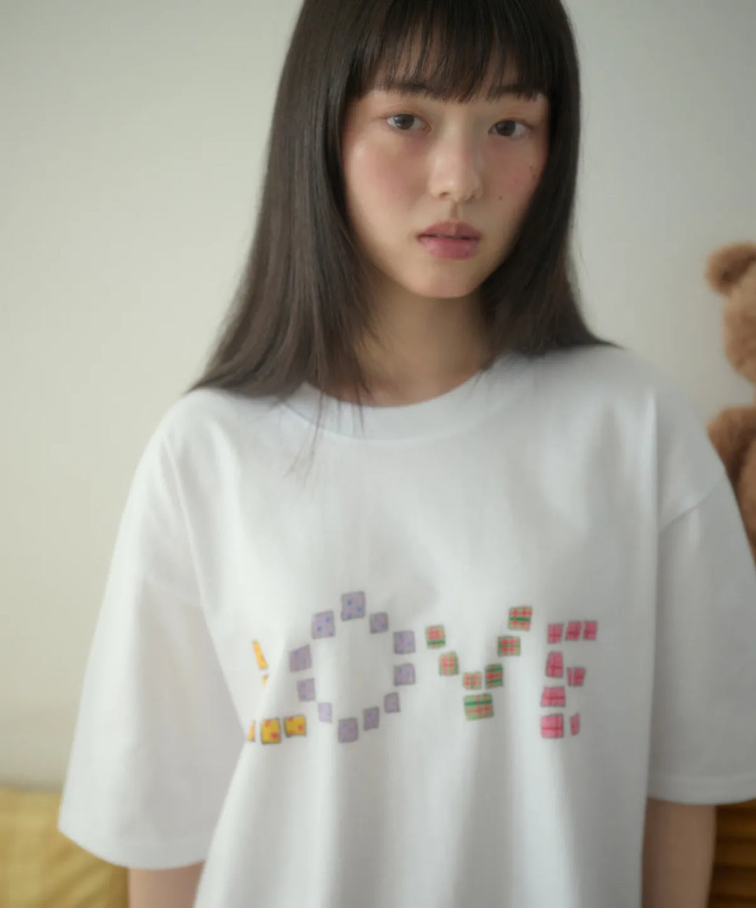 韓國 Ambler Crayon Love Graphic Short Sleeve T-shirt【AR180】