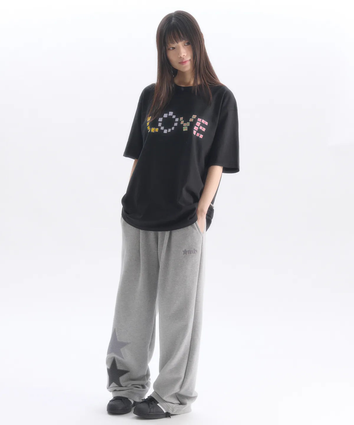 韓國 Ambler Crayon Love Graphic Short Sleeve T-shirt【AR180】