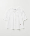 韓國 Marie Claire Lace Neck Shirring Ribbon Blouse【SC661】