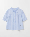 韓國 Marie Claire Lace Neck Shirring Ribbon Blouse【SC661】