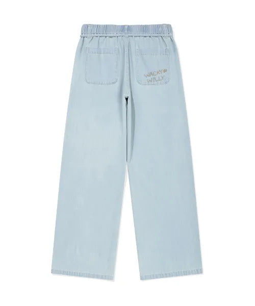 韓國 Wacky Willy Women's Wide Fit Easy Denim Pants【WW270】