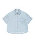 韓國 Wacky Willy Women's Low-Temperature Denim Short Sleeve Shirt【WW224】