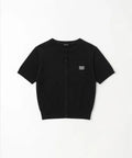 韓國 Marie Claire Basic Logo Round Short-Sleeve Cardigan【SC659】