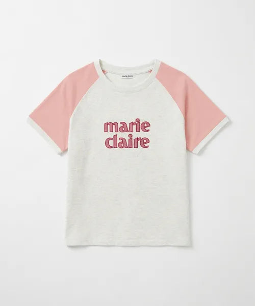 韓國 Marie Claire Colorblock Patch Raglan T-Shirt【SC655】