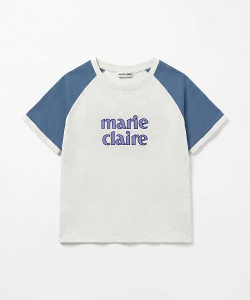韓國 Marie Claire Colorblock Patch Raglan T-Shirt【SC655】