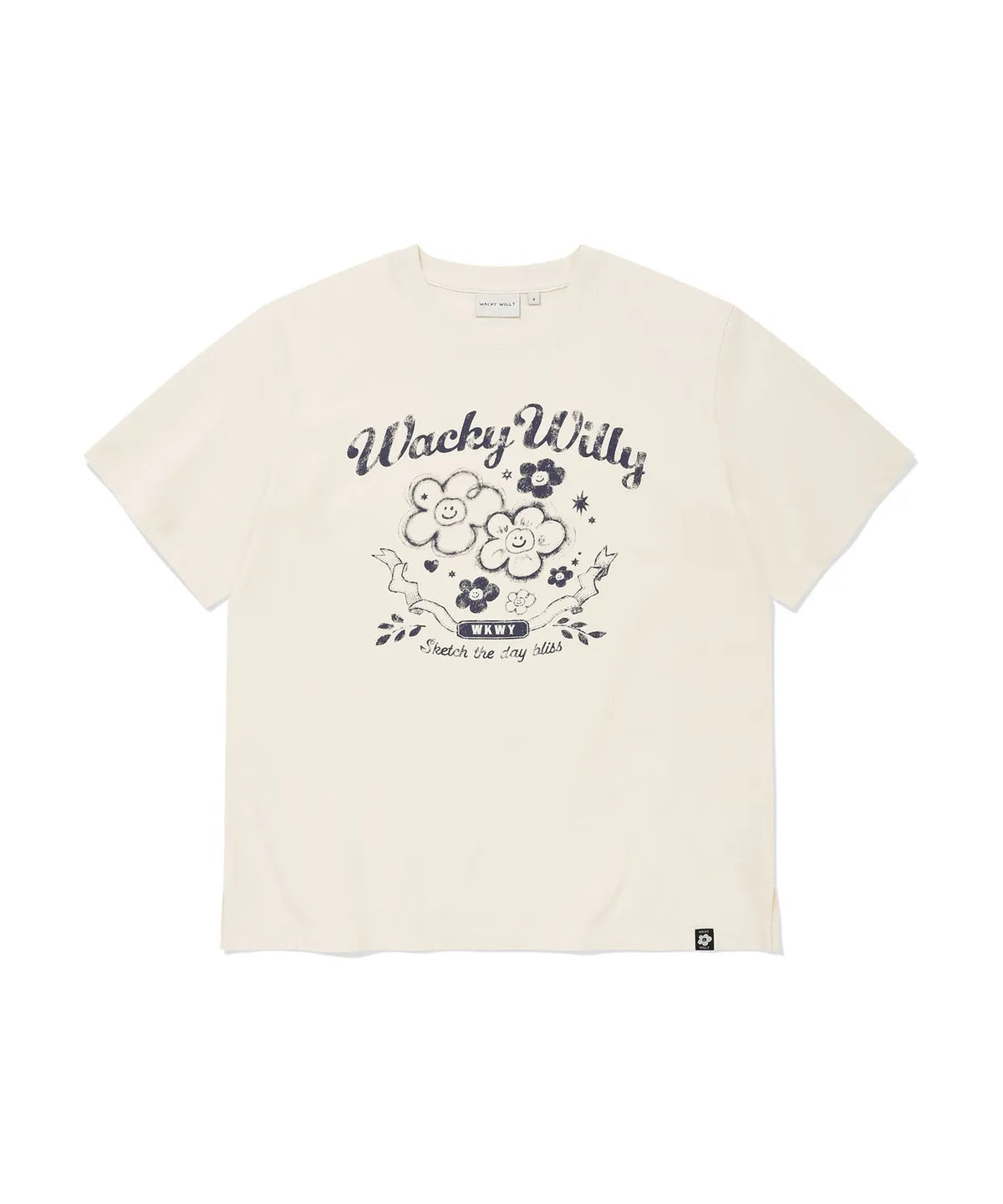 韓國 Wacky Willy Women's Big Lily Vintage Short Sleeve T-shirt【WW234】