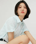 韓國 Satur (W) Rolled-up Half Shirt【SR415】