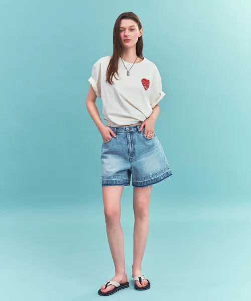 韓國 Satur Saturday Mood Small Graphic Short Sleeve T-shirt【SR413】