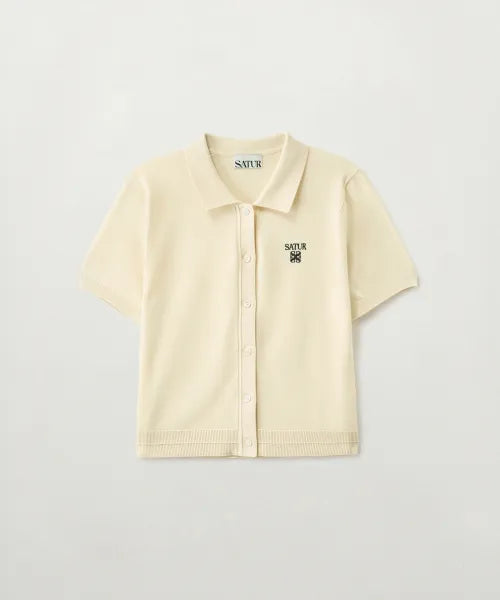 韓國 Satur (W) Collared Half Knit Cardigan【SR406】