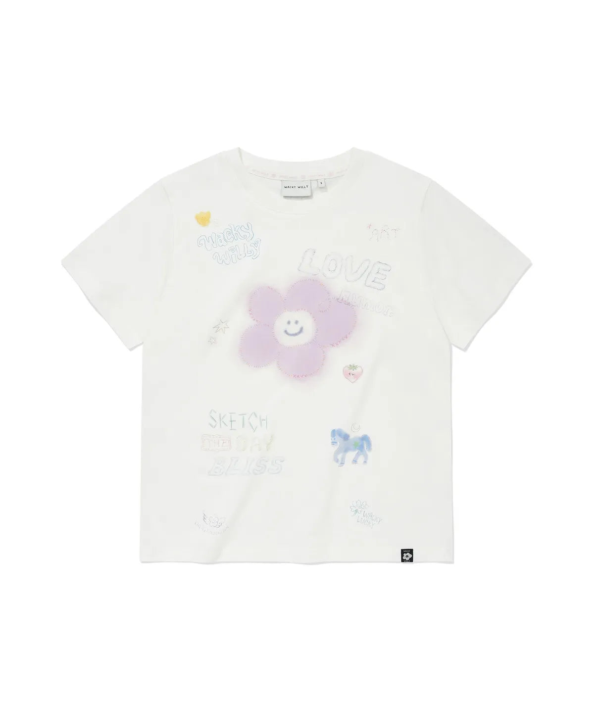 韓國 Wacky Willy Women's All-Over Graphic Short Sleeve T-Shirt【WW263】