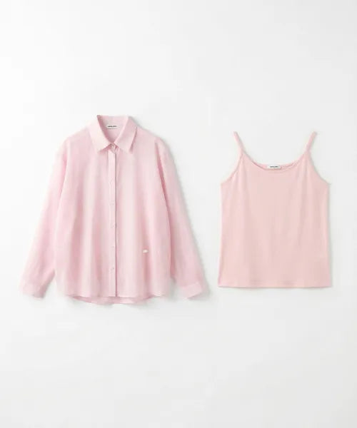 韓國 Marie Claire Origin Logo Shirt And Tank Top Set【SC654】