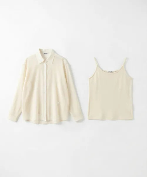韓國 Marie Claire Origin Logo Shirt And Tank Top Set【SC654】