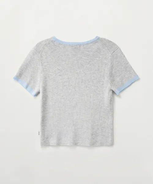 韓國 Satur (W) Rope Logo Ringer Half Knit【SR410】