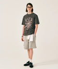 韓國 Satur Sun Retro Graphic Short Sleeve T-shirt【SR405】