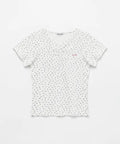 韓國 Marie Claire V Neck Flower T-Shirt【SC656】