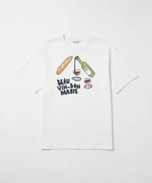 韓國 Marie Claire Drawing Short Sleeve T-Shirt【SC664】