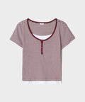 韓國 SPAO Henley Neck Short Sleeve Tee【SP439】