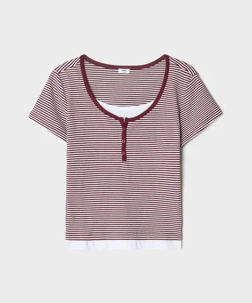 韓國 SPAO Henley Neck Short Sleeve Tee【SP439】