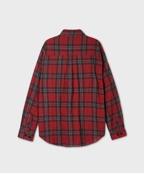 韓國 WhoAU Sheer Check Shirts【WA387】