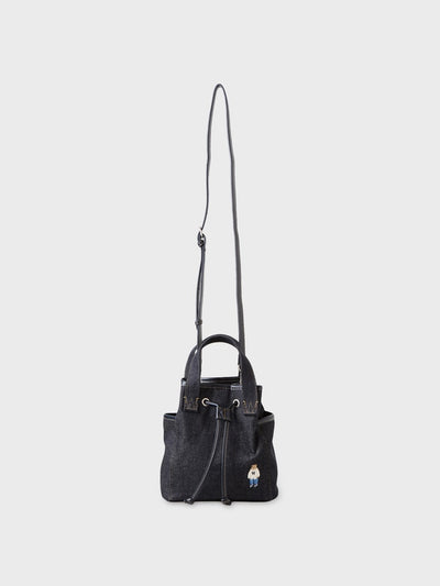 韓國 WhoAU Steve Denim Bucket Crossbody Bag【WA396】