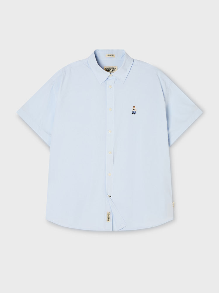 韓國 WhoAU Steve Loose Fit Short Sleeve Shirts【WA327】