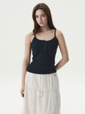 韓國 WhoAU Eyelet Henry Neck Sleeveless【WA353】