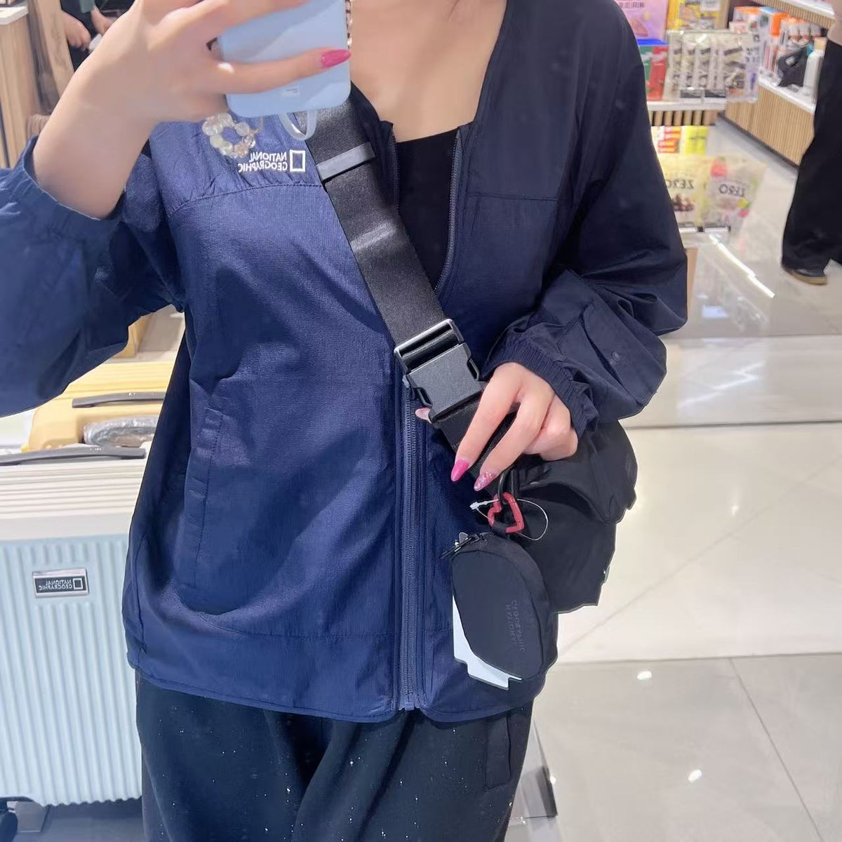 韓國 National Geographic Rib Crossbody Bag【NG899】