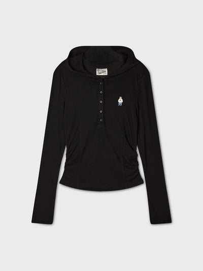 韓國 WhoAU Steve Hooded Shirring T-shirt【WA400】