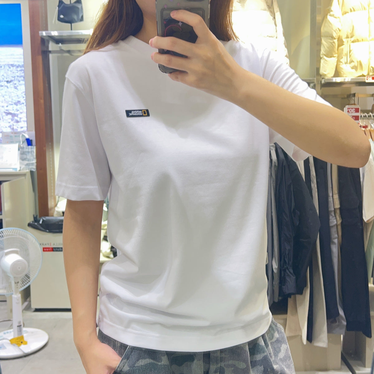 韓國 National Geographic 男女同款 NeoD Small Logo Short Sleeve T-shirt【NG862】