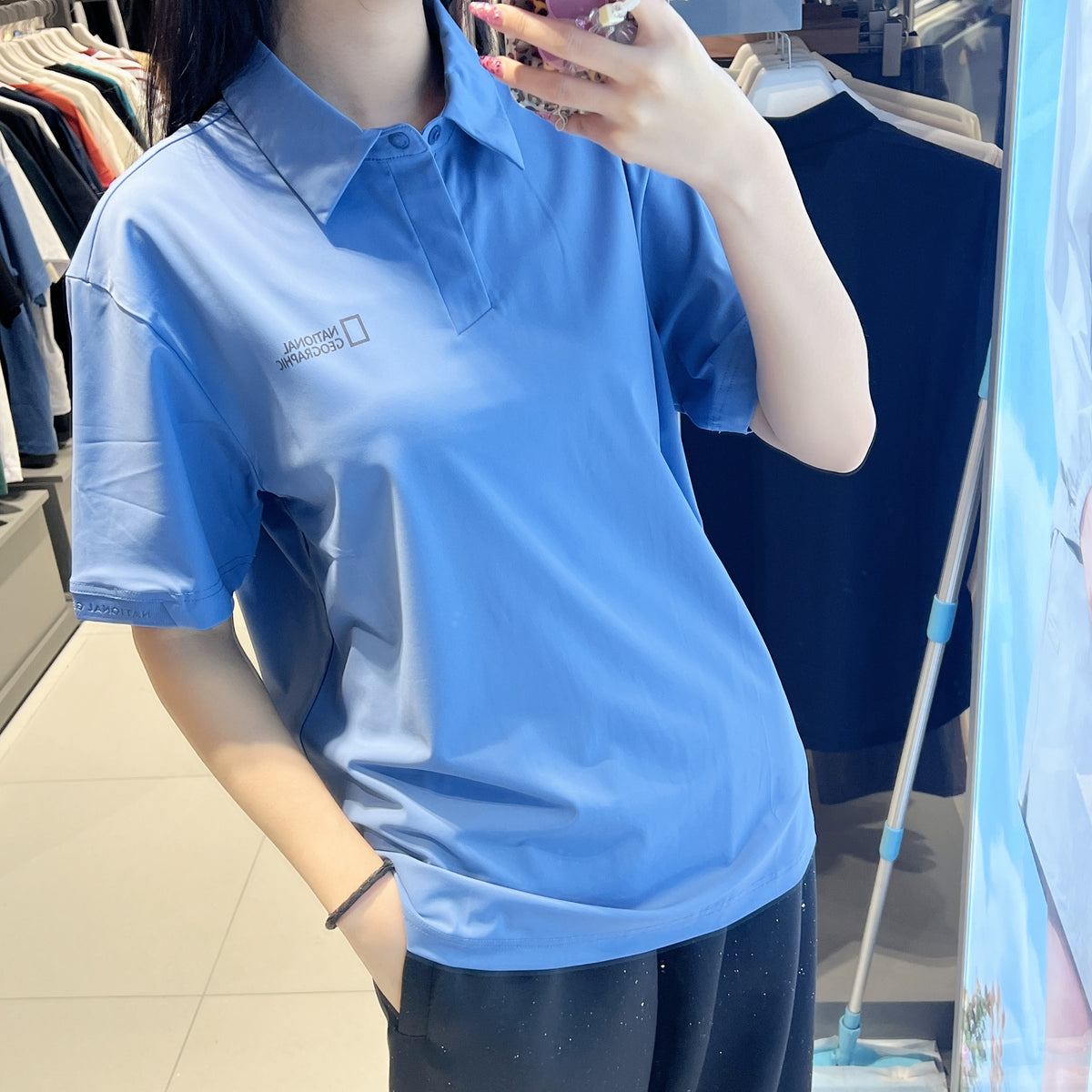 韓國 National Geographic Cooling Stretch Short Sleeve Collared T-shirt【NG949】