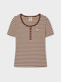 韓國 WhoAU Steve Ribbed Henry Neck T-shirt【WA269】