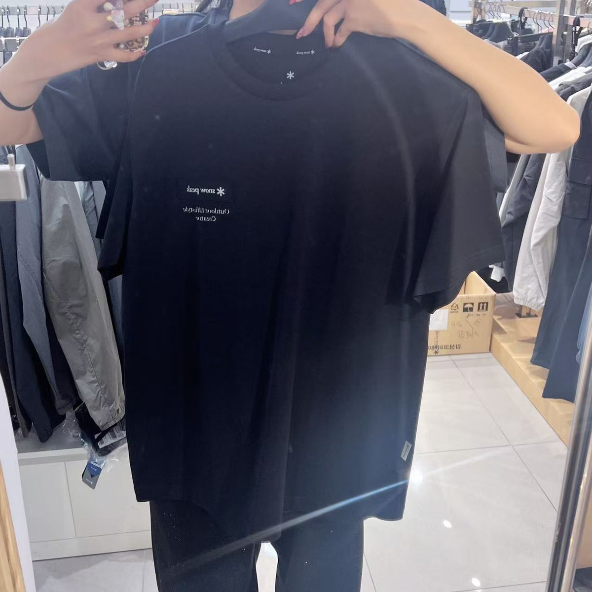 韓國 Snowpeak Aerocool Lettering Woven Patch Short Sleeve T-shirt (涼爽面料)【SN119】