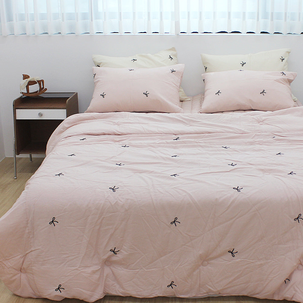 韓國 浪滿六月法式蝴蝶刺繡結莫代爾(無花邊)【SM1365】