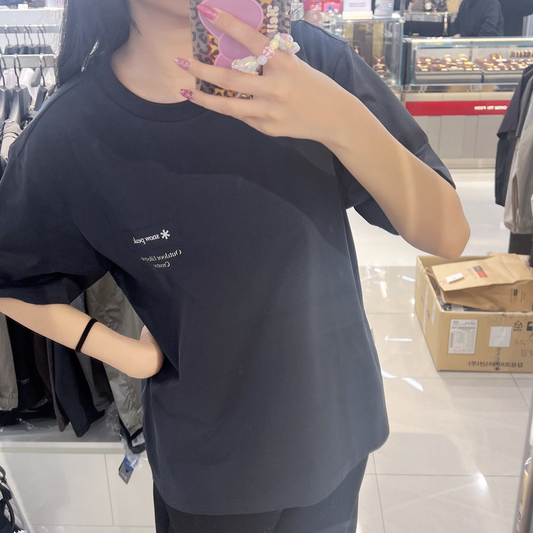 韓國 Snowpeak Aerocool Lettering Woven Patch Short Sleeve T-shirt (涼爽面料)【SN119】