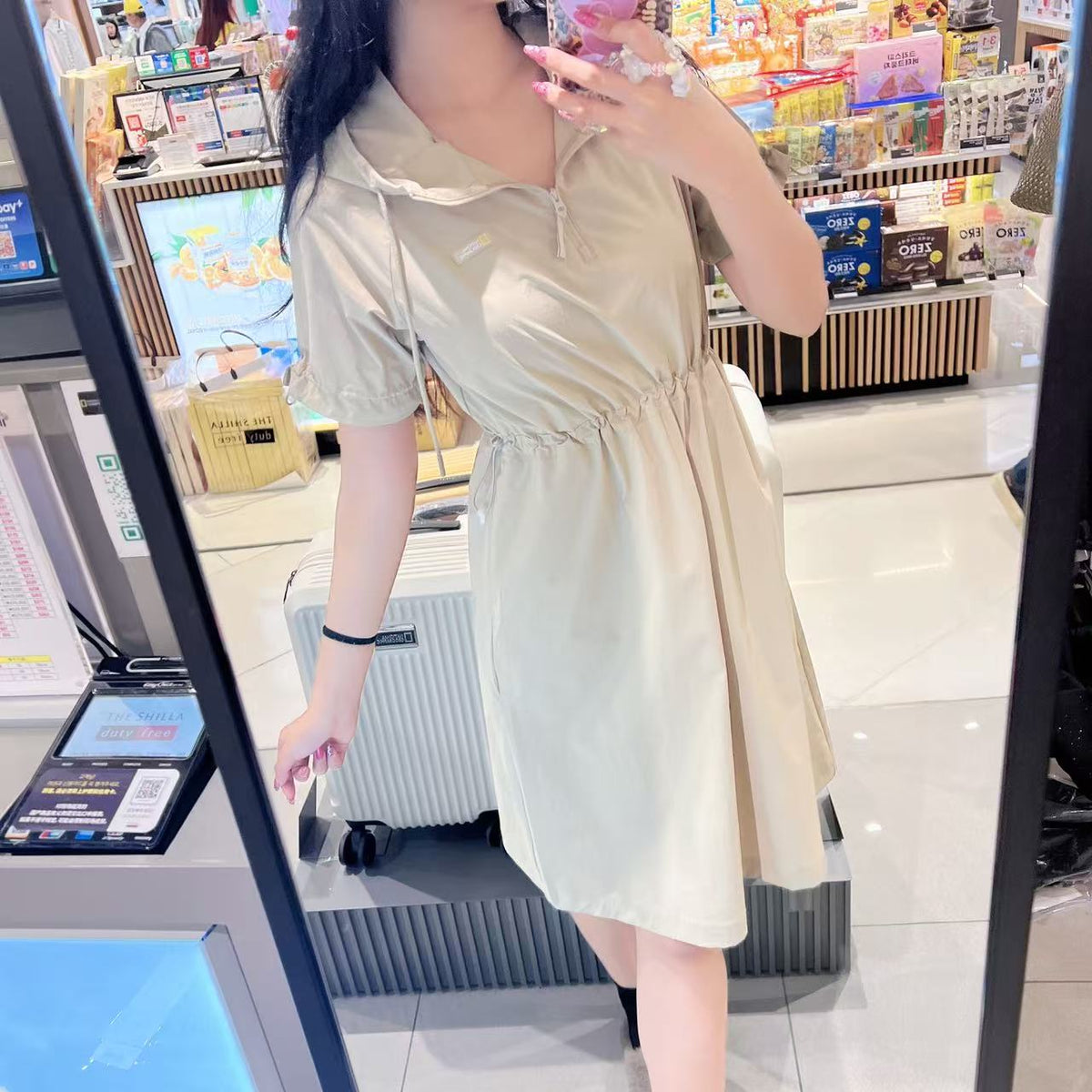 韓國 National Geographic Women's Freeze Stretch H-Line Hooded Short Sleeve Dress (涼爽防曬面料)【NG936】