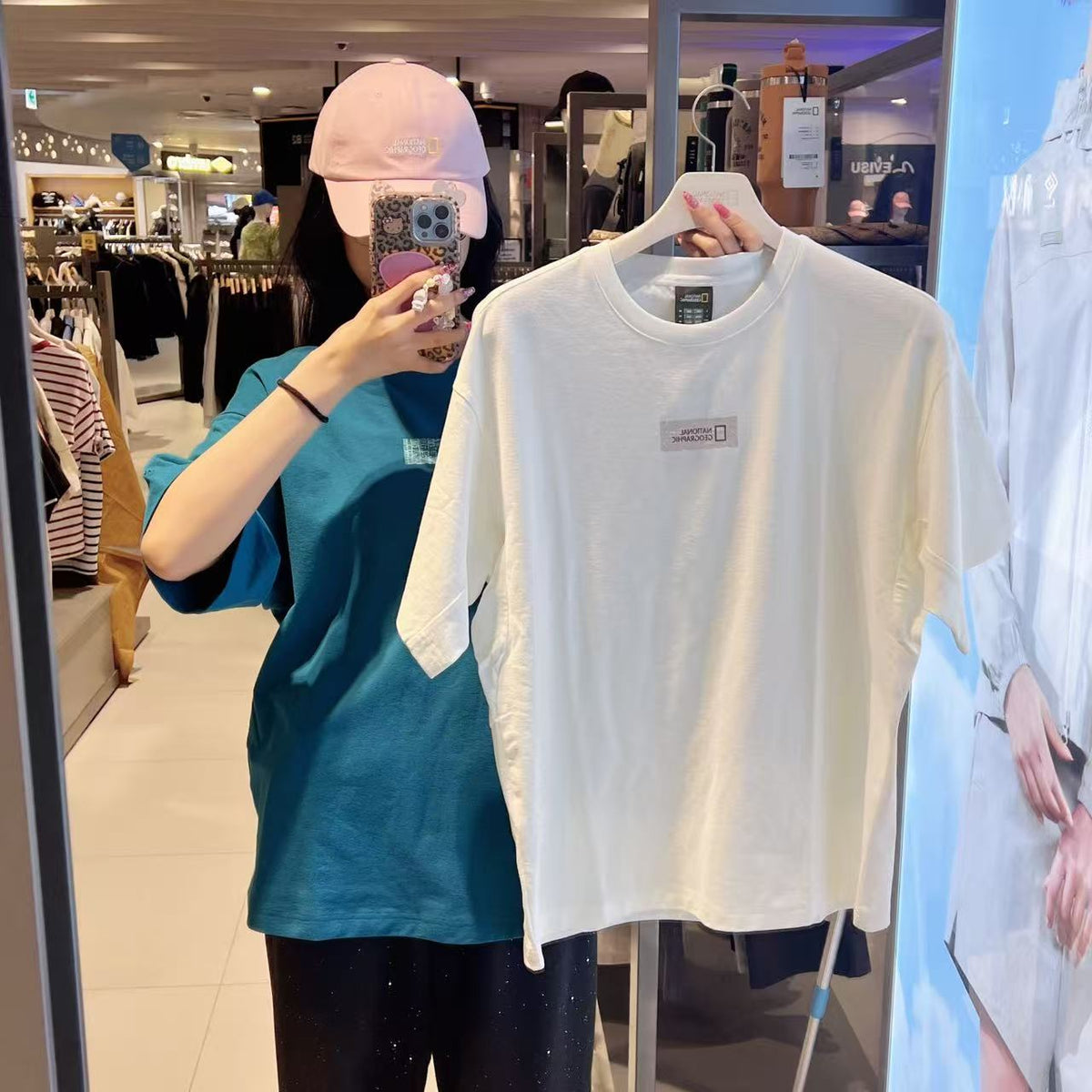 韓國 National Geographic Nature Cooling Logo Semi-Overfit Short Sleeve T-shirt【NG955】