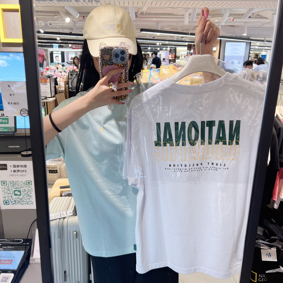 韓國 National Geographic Caster COOLMAX ECO Lettering Graphic Semi-Overfit Short Sleeve T-shirt【NG866】
