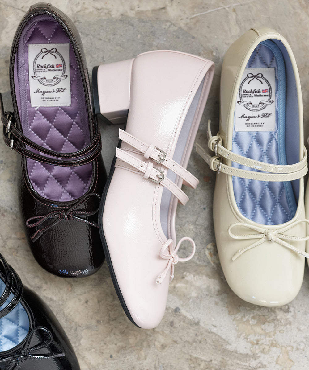 韓國 Rockfish Square Toe Two Strap Mj (4Cm)【RH011】