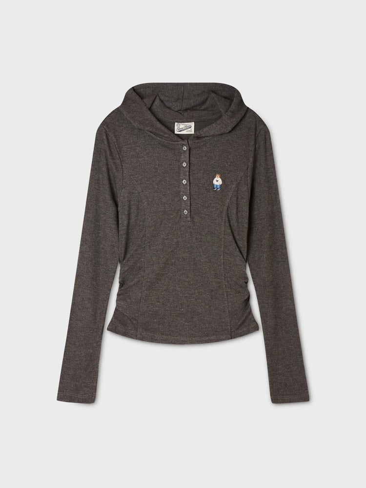 韓國 WhoAU Steve Hooded Shirring T-shirt【WA400】