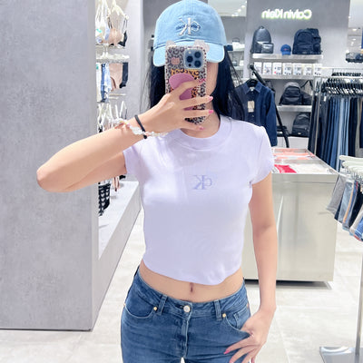 韓國 Calvin Klein Women's Baby Lip Monologo Tee【SC299】