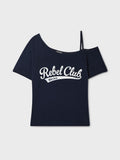 韓國 WhoAU One-Shoulder T-Shirt【WA401】