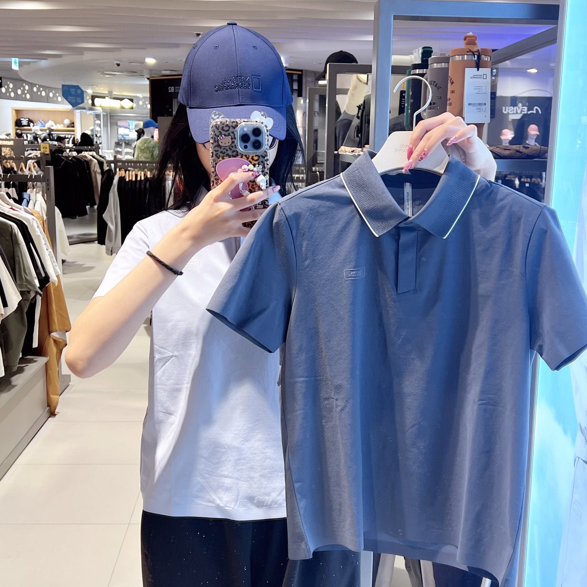 韓國 National Geographic Women's Kraz Semi-Overfit Short Sleeve Collared T-shirt【NG986】