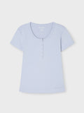 韓國 WhoAU Eyelet Henry Neck T-shirt【WA354】