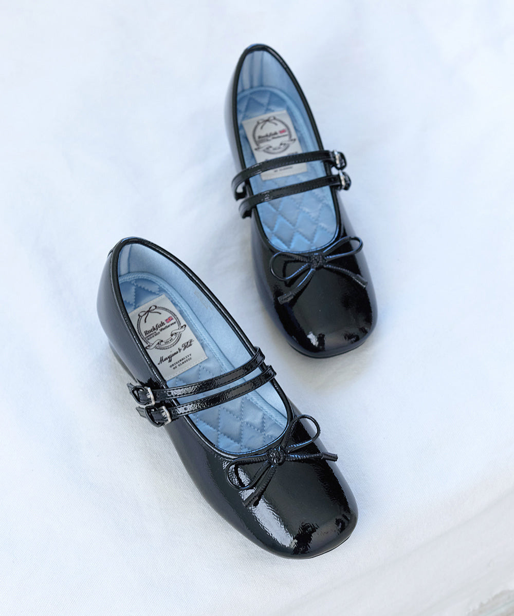 韓國 Rockfish Square Toe Two Strap Mj (4Cm)【RH011】