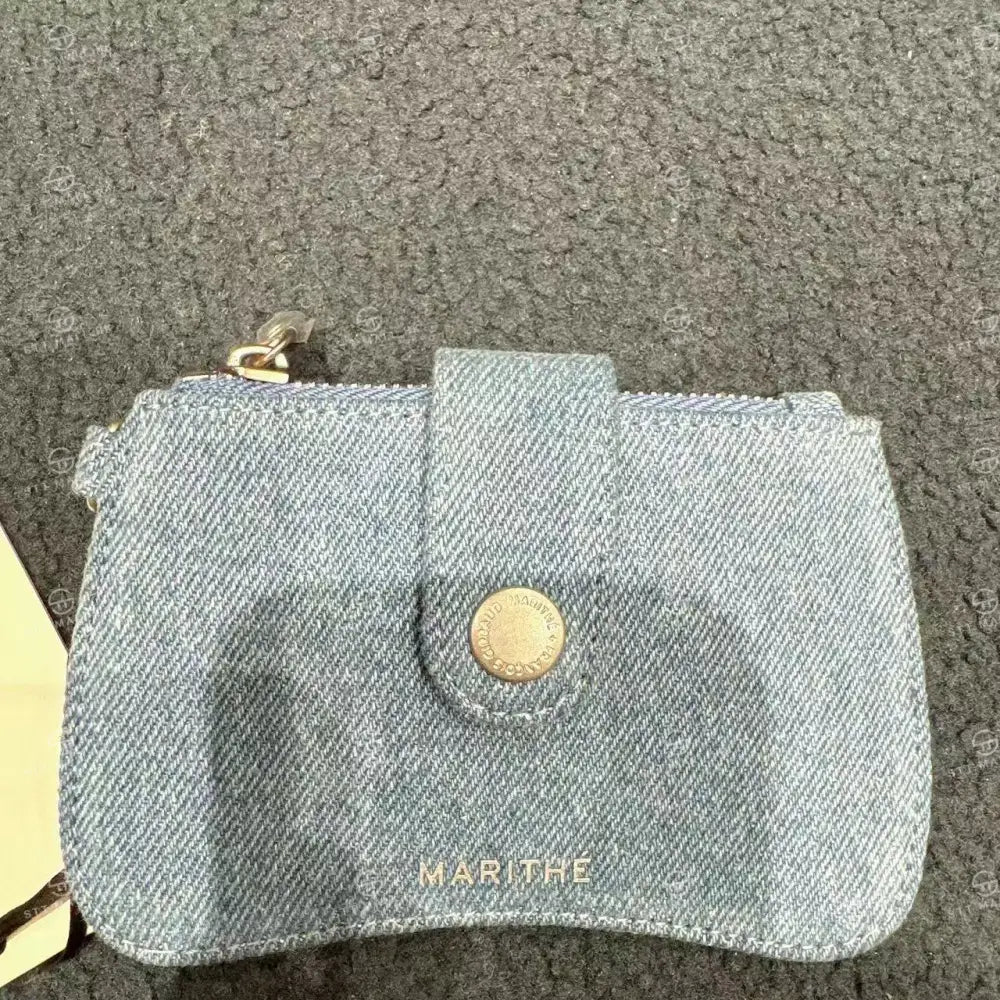 韓國 Marithe Francois Girbaud Regular Logo Peanut Keyring Wallet【MD194】 Blue 一般商品