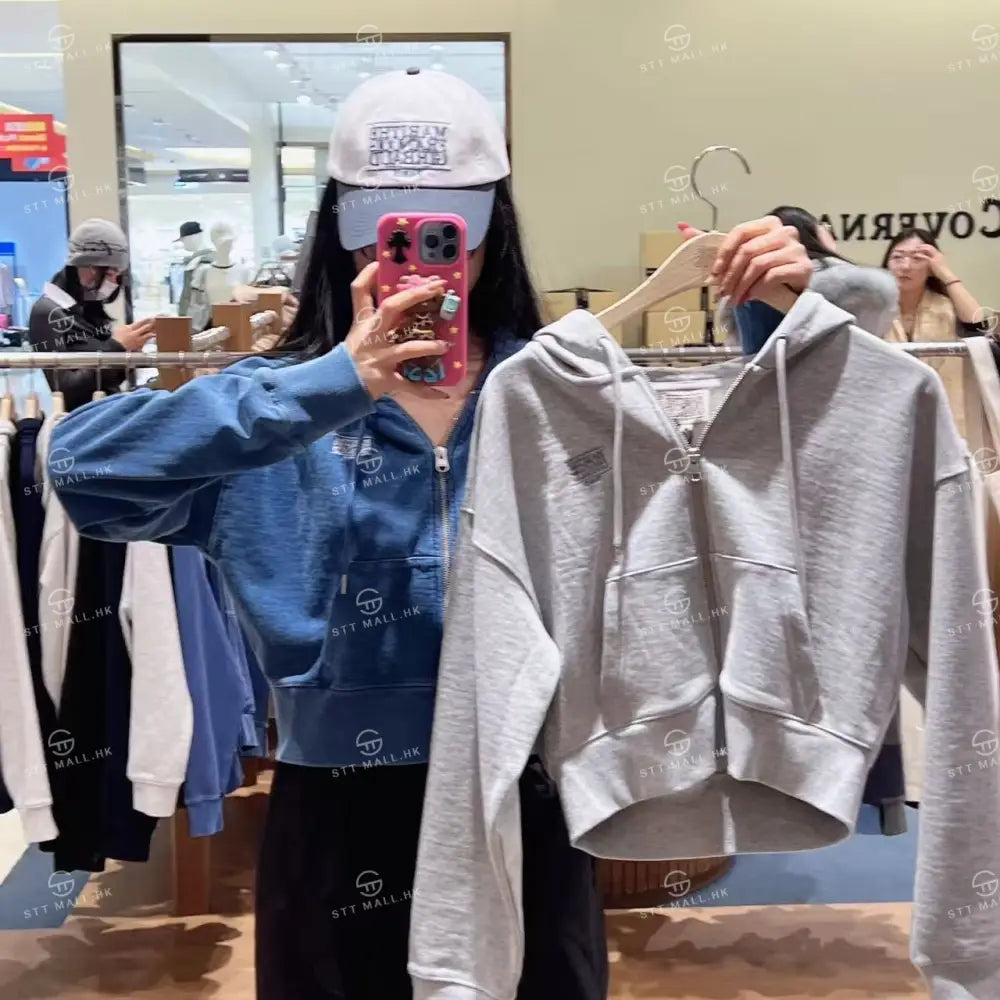 韓國 Marithe Francois Girbaud W Back Classic Logo Crop Hoodie【MD089】 一般商品